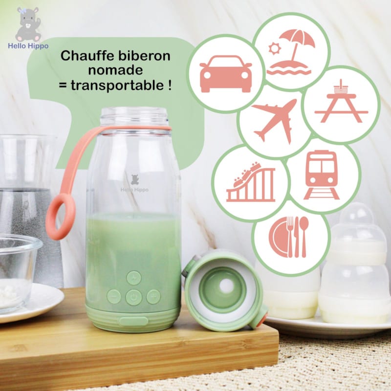 Chauffe biberon nomade portable 300 ml (Hello Hippo) - Image 4