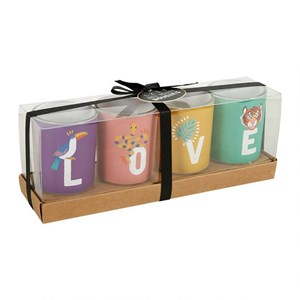 Bougies pot verre jungle x4