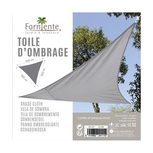 Voile d'ombrage 3x3x3 m gris clair