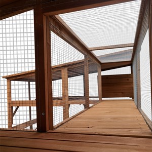 Parc à chats double avec tunnel en bo...