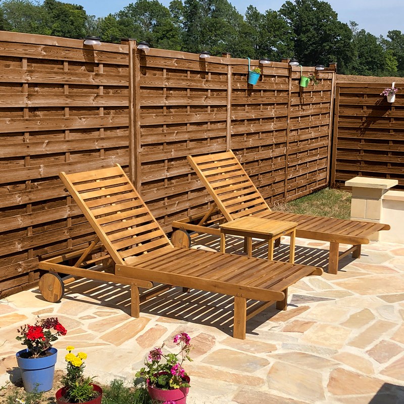 Cémonjardin - Lot de 2 bains de soleil en acacia fi...