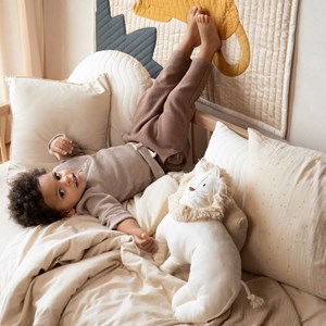 Coussin 39x33cm lion beige