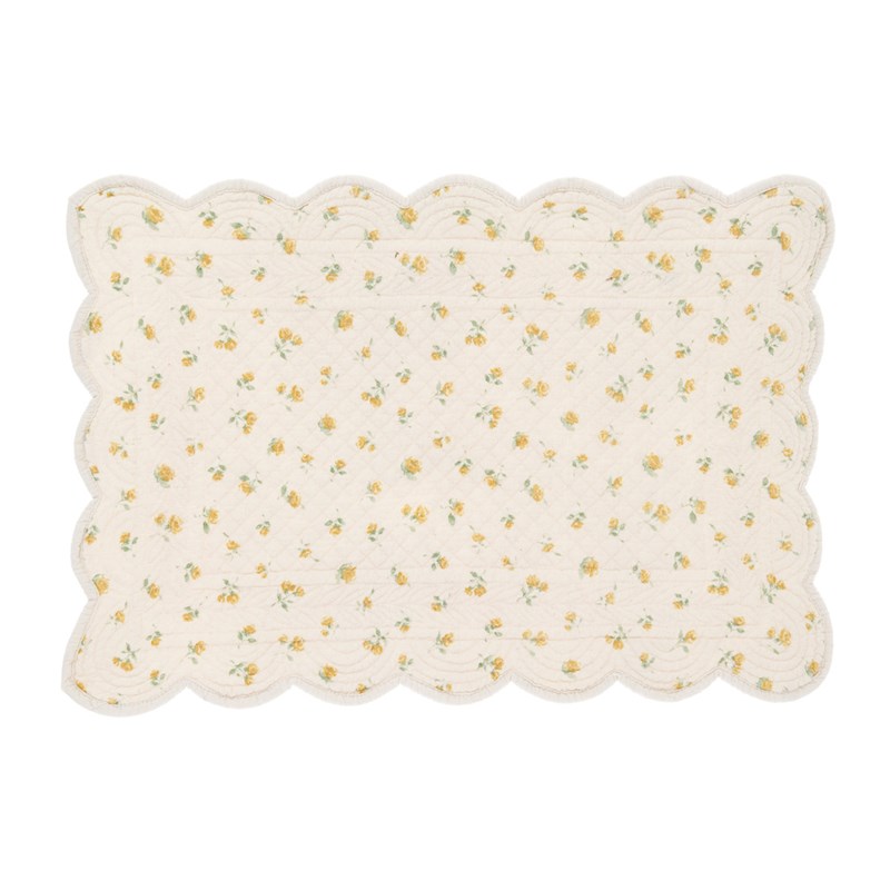 Blanc Mariclo - Set de table fleurs jaune
