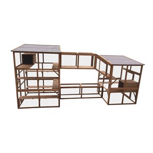 Parc à chats ludique en bois