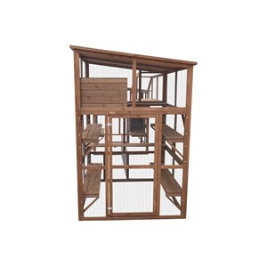 Parc à chats ludique en bois