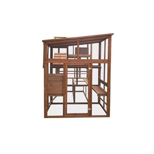 Parc à chats ludique en bois