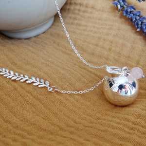 Bola feuille argent quartz