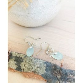 Boucles d'oreilles abeille agate aqua