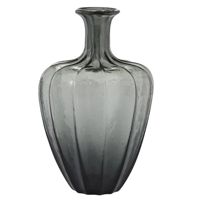 Vase en verre gris h34 Nature & Découvertes