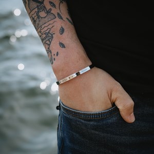 Bracelet homme - jonc zodiaque poissons
