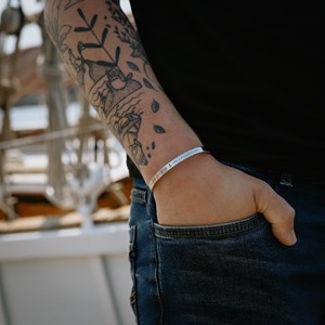 Bracelet jonc homme ancre marine breton