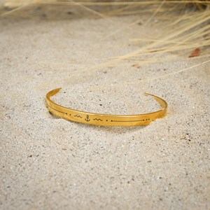 Bracelet jonc homme ancre marine breton