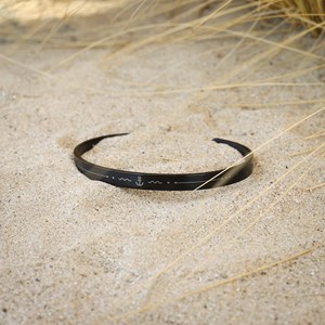Bracelet jonc homme ancre marine breton
