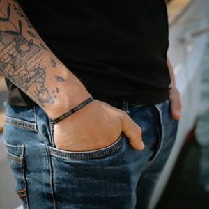 Bracelet jonc homme ancre marine breton