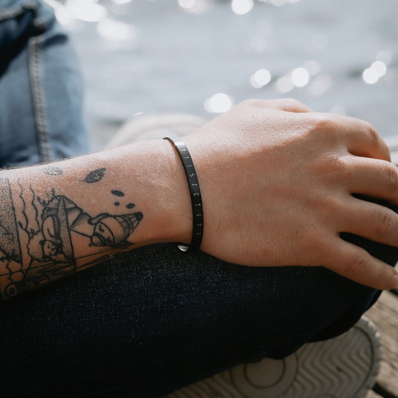 Monzémaré - Bracelet jonc homme futhark rune viking
