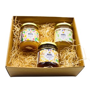 Coffret degustation 3 miels bio 250g