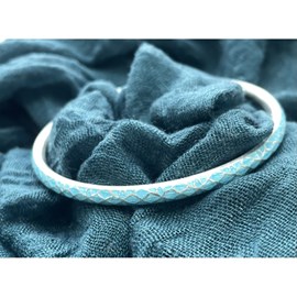 Bracelet argent et émail bleu