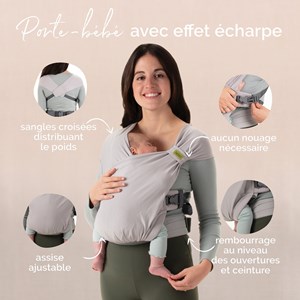 Porte-bébé hybride boba bliss gris