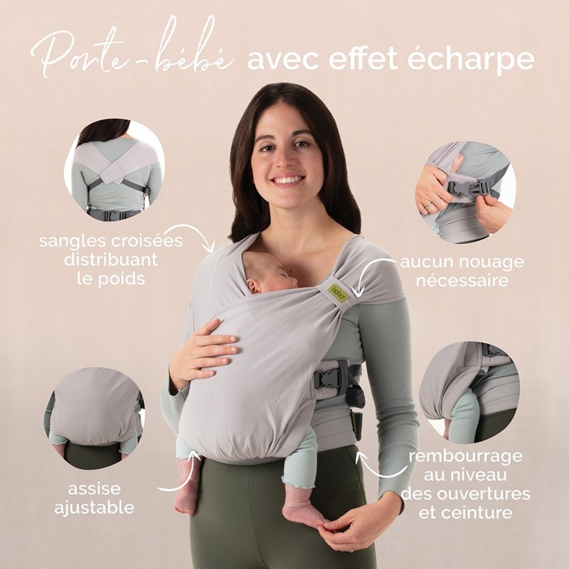 Porte-bébé hybride boba bliss gris (Boba) - Image 1