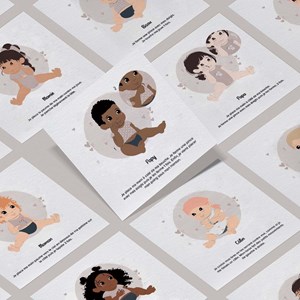 Cartes pour apprendre à signer avec bébé  - ma famille Rose Pâle