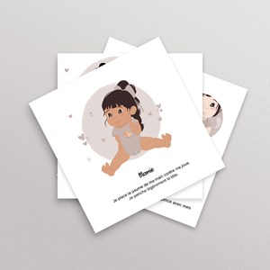 Cartes pour apprendre à signer avec bébé  - ma famille Rose Pâle