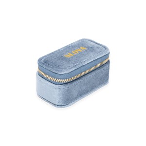 Mini boîte à bijoux velours bleu horizon