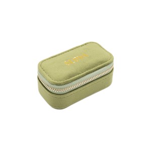Mini boîte à bijoux velours vert olive