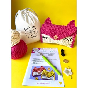 Kit de crochet ma pochette renard rose