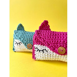 Kit de crochet ma pochette renard bleue