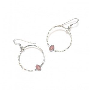 Créoles axé rhodonite argent 925