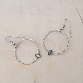 Créoles axé nacre argent 925