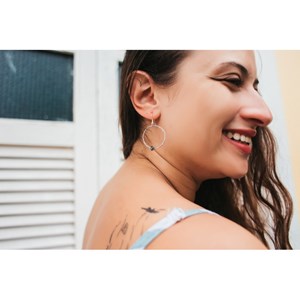 Créoles axé nacre argent 925