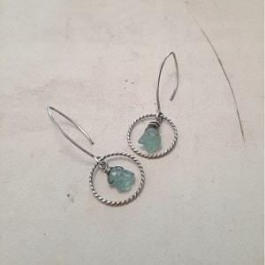 Boucles d'oreilles apatite bleue