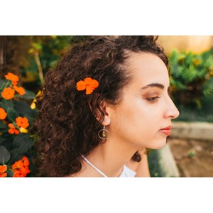 Boucles d'oreilles ethniques péridot