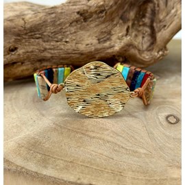 Bracelet 7 chakras en plaqué or