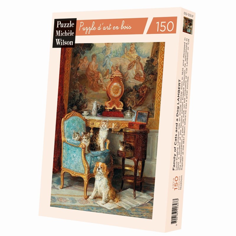 Puzzle Michèle Wilson - Famille de chats et chien de lambert