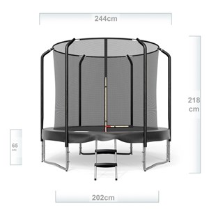 Trampoline 8ft-244cm noir jump4fun