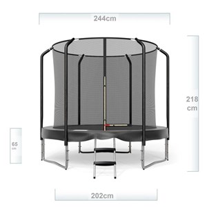 Trampoline 8ft-244cm noir jump4fun