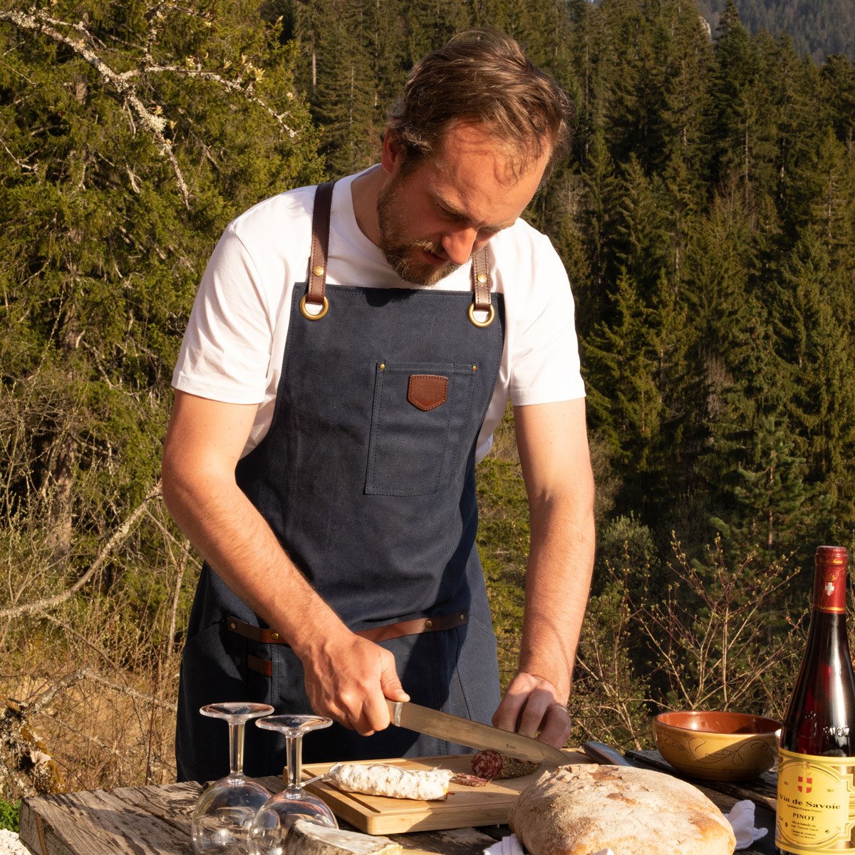 Tablier de cuisine homme toile waxée - Alaskan Maker