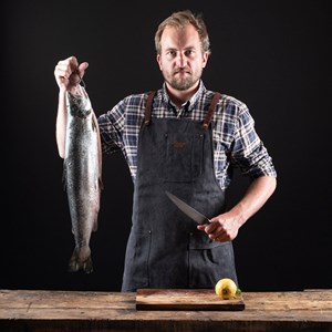 Tablier de cuisine cuir-toile n°325 noir