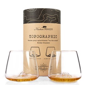 Set 2 verres topographic fuji & denali