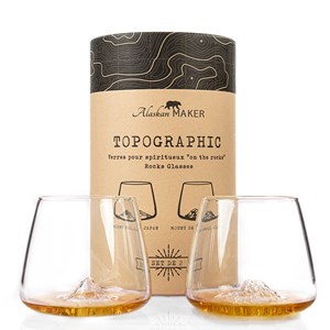 Set 2 verres topographic fuji & denali