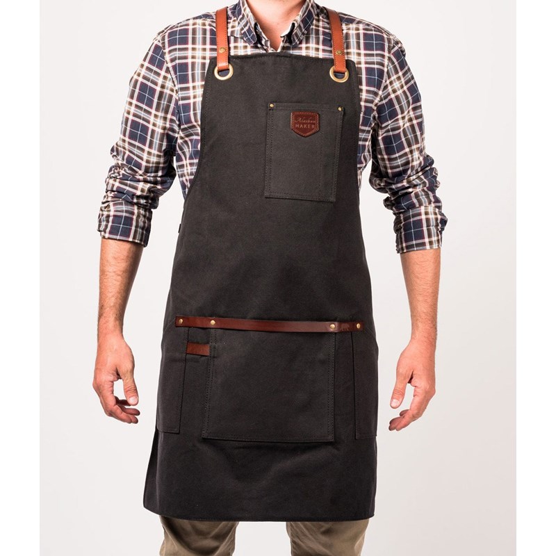 Alaskan Maker - Tablier cuisine toile waxée n°547 noir