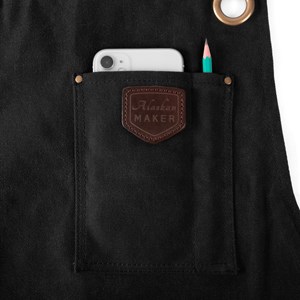 Tablier cuisine toile waxée n°547 noir