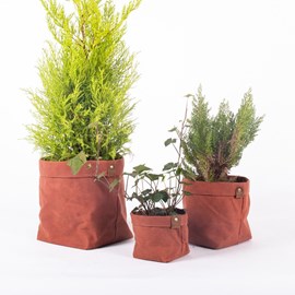 Set de 3 caches pot planter terre cuite