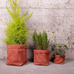 Set de 3 caches pot planter terre cuite