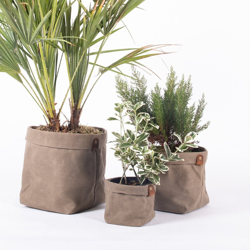 Alaskan Maker - Set de 3 caches pot planter beige