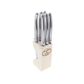 Bloc de 6 couteaux laguiole inox