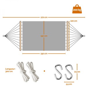 Toile de hamac - 150 x 270 cm