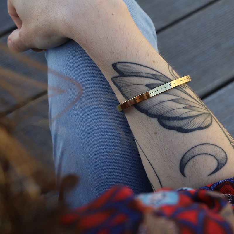 Monzémaré - Bracelet femme bélier jonc zodiaque